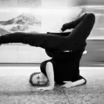 Black and white photo of Theresa dancing.